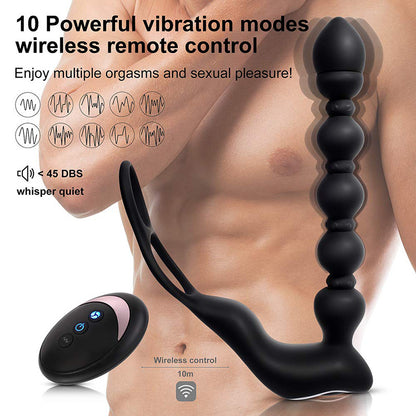 Remote Control Anal Plug Bead Stick for Male and Female Masturbation Anal Plug Adult Products Locking Sperm Prostate Masturbation Adult Sex Products