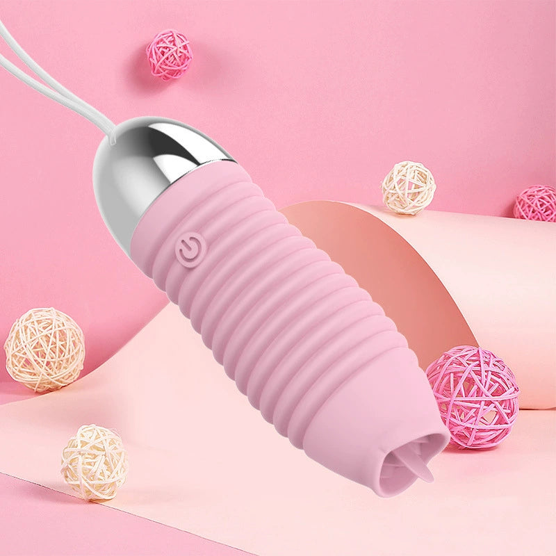 Pengecas USB Bergetar Erotik Love Tide Vibrator Wanita Dengan Lidah Telur Menjilat Tinggi Peranti Melancap Produk Dewasa 