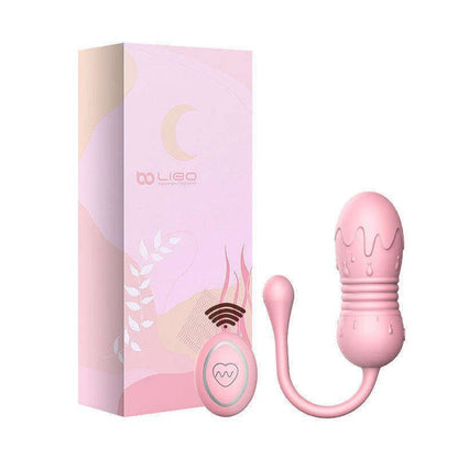 LIBO Wireless Remote Control Telescopic Vibrating Egg Honey Love Ice Cream Appearance Double Vibrating Egg Inside and Outside Adult Sex Products Female Toys