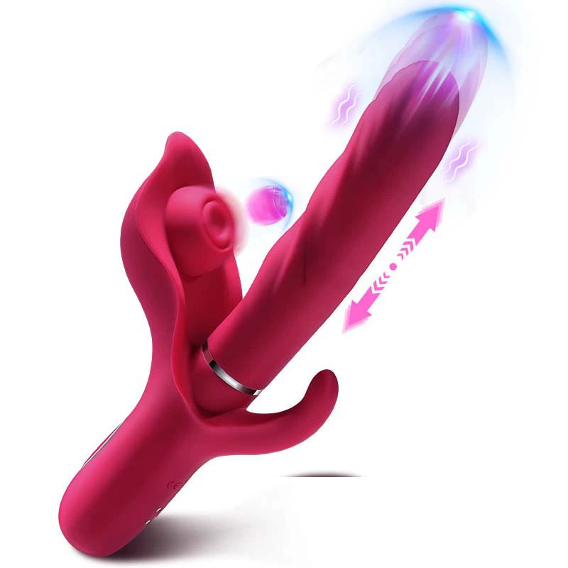 AAV Simulated Piranha Multi-Frequency Vibration Telescopic Slap Stick Female Sex Toy Masturbation Stick