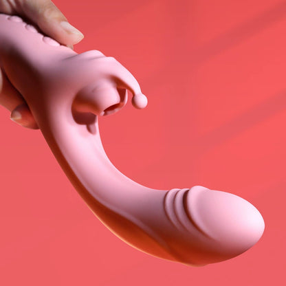 Sexy Niuniu Sucking Vibrator/Silicone Internal Vibrating External Suction Masturbation Stick/Double-Headed G-Spot Stimulation Massage Stick