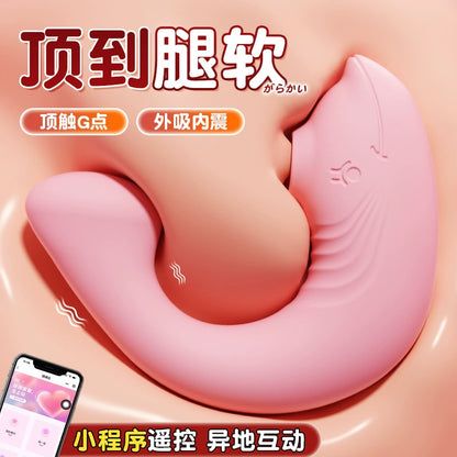 MIZZZEE Little Dolphin Seks Vibrator Mainan Dewasa APP Alat Kawalan Jauh Bekalan Wanita Boleh Dipakai Tersembunyi Gadis Melancap Mainan Program Mini 